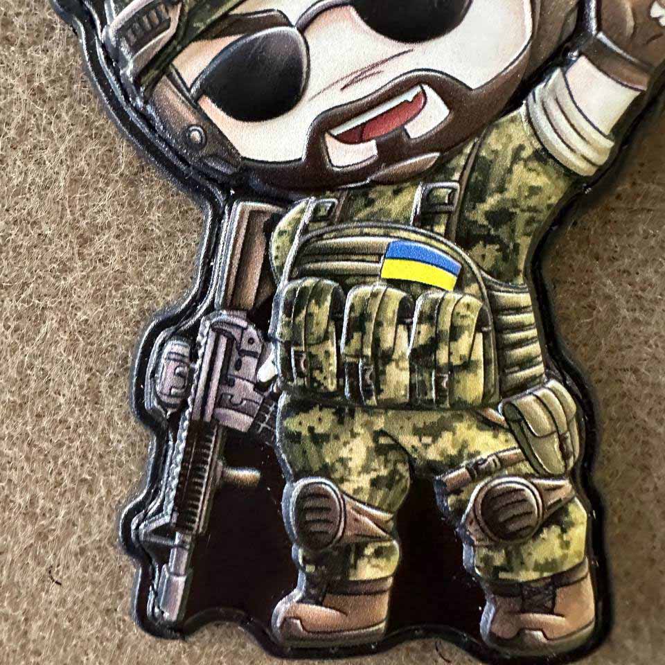 Ukrainian Morale Patch Man Fighter Army Ukraine Tactical Badge Hook PVC 3 D