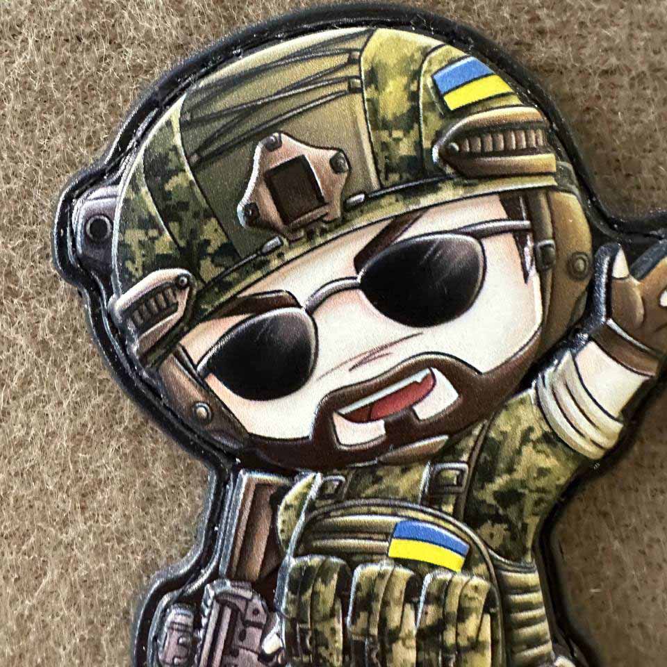 Ukrainian Morale Patch Man Fighter Army Ukraine Tactical Badge Hook PVC 3 D