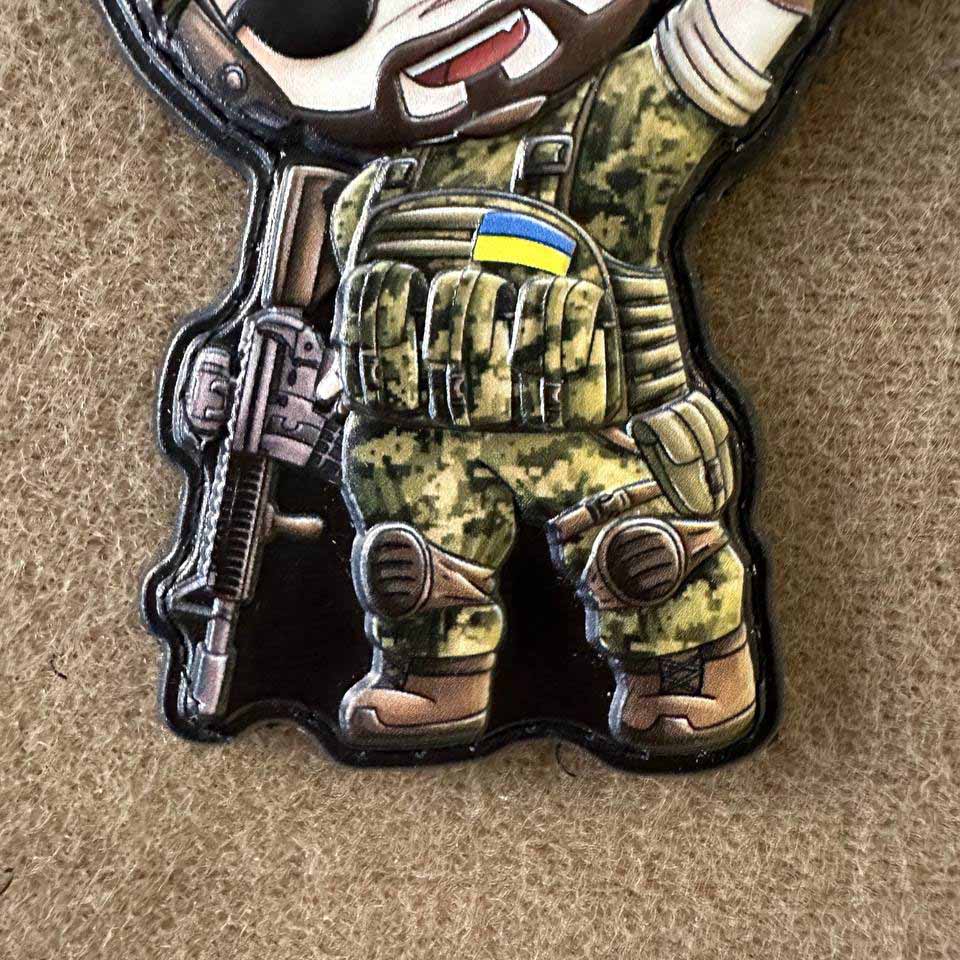 Ukrainian Morale Patch Man Fighter Army Ukraine Tactical Badge Hook PVC 3 D