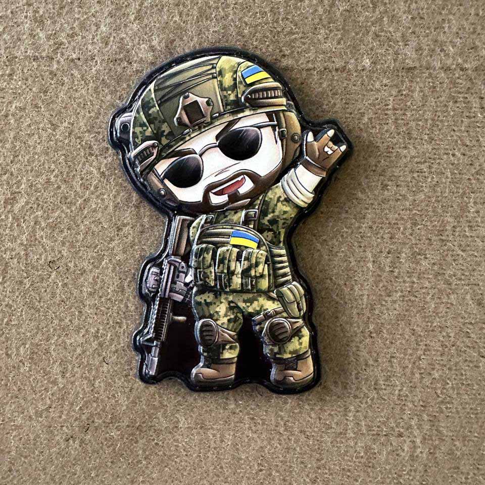 Ukrainian Morale Patch Man Fighter Army Ukraine Tactical Badge Hook PVC 3 D
