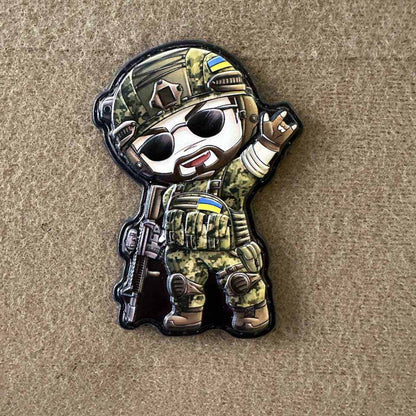Ukrainian Morale Patch Man Fighter Army Ukraine Tactical Badge Hook PVC 3 D