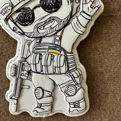 Ukrainian Morale Patch Man Fighter Army Ukraine Tactical Badge Hook PVC 3 D #2