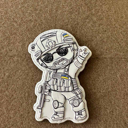 Ukrainian Morale Patch Man Fighter Army Ukraine Tactical Badge Hook PVC 3 D #2