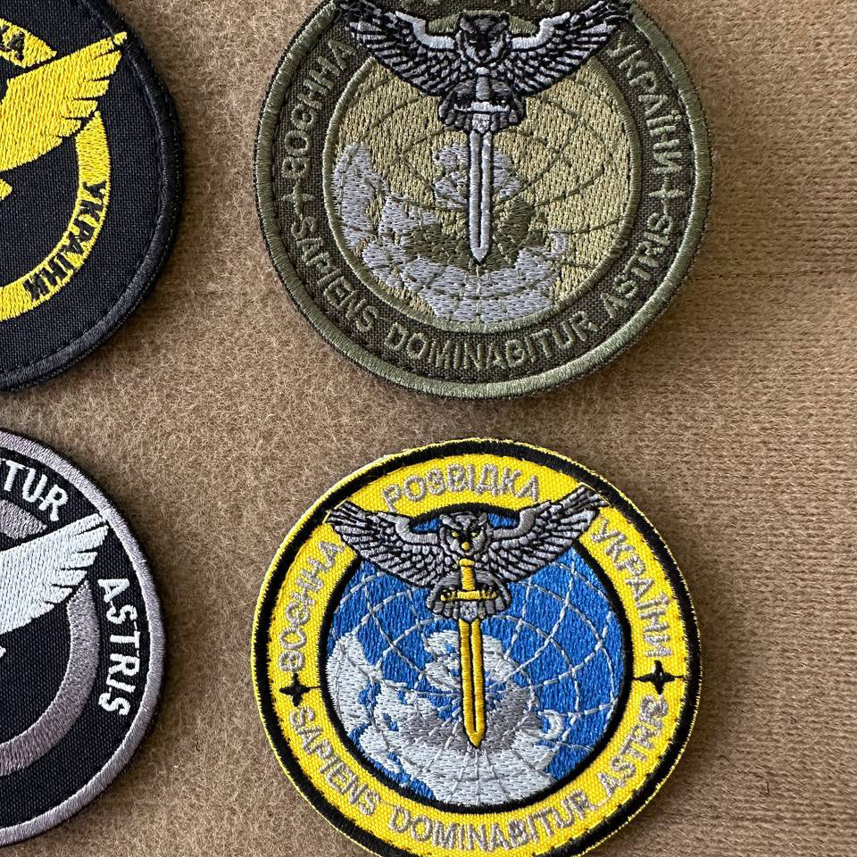 Ukrainian Set Morale Velcro Patches Militare Intelligence of Ukraine Badge Hook Textile 