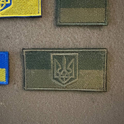 Ukrainian Set Army Morale Patches FLAG UKRAINE Tactical Badge Hook * 4 pcs