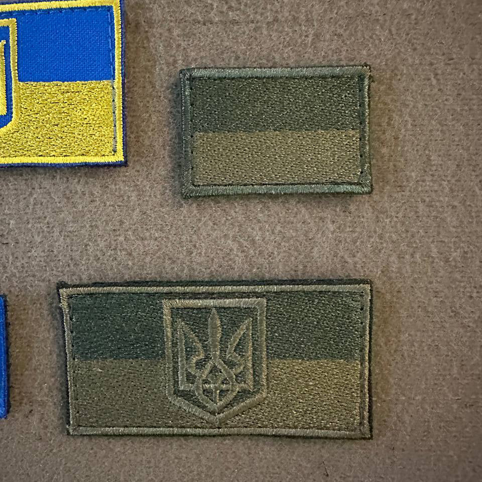 Ukrainian Set Army Morale Patches FLAG UKRAINE Tactical Badge Hook * 4 pcs
