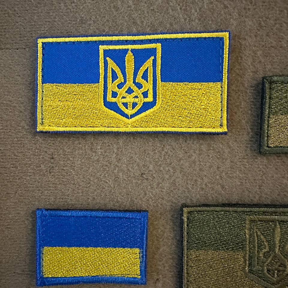 Ukrainian Set Army Morale Patches FLAG UKRAINE Tactical Badge Hook * 4 pcs