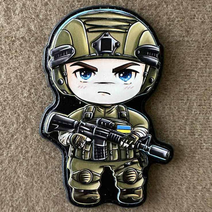 Ukrainian Morale Patch Boy Fighter Army Ukraine Tactical Badge Hook PVC 3 D