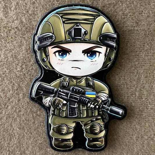 Ukrainian Morale Patch Boy Fighter Army Ukraine Tactical Badge Hook PVC 3 D