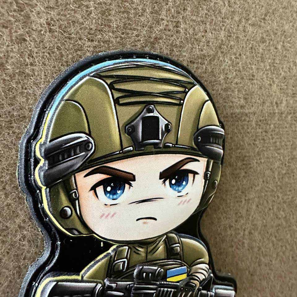 Ukrainian Morale Patch Boy Fighter Army Ukraine Tactical Badge Hook PVC 3 D