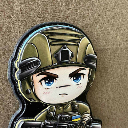 Ukrainian Morale Patch Boy Fighter Army Ukraine Tactical Badge Hook PVC 3 D