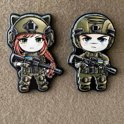 Ukrainian Morale Patch Boy Fighter Army Ukraine Tactical Badge Hook PVC 3 D