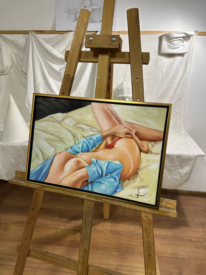 Ukrainian Art Painting Oil Canvas "Hot Day” 2025, Wood Frame