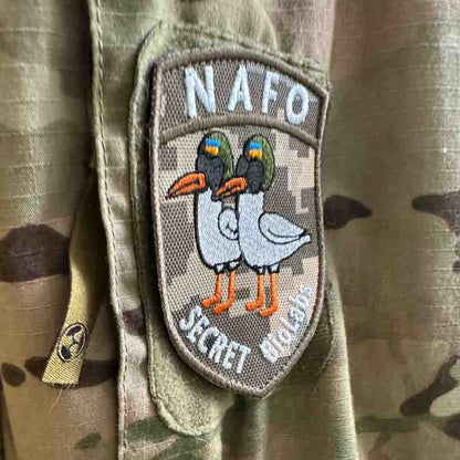 Ukrainian Morale Patch "NAFO" Secret Biolabs MM 14 Tactical Badge Hook