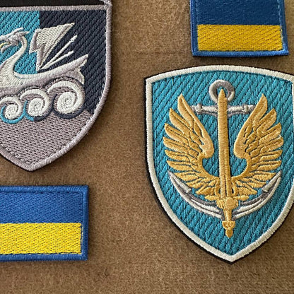 Ukrainian Unit Morale Patch 36th Separate Marine Brigade Badge Hook * 4 pcs