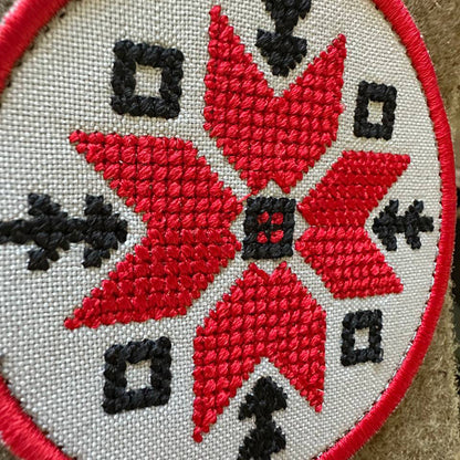 Ukrainischer Moral-Patch Dreizack und Stickerei Taktisches Abzeichen Haken Textil