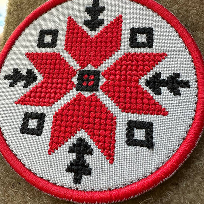Ukrainischer Moral-Patch Dreizack und Stickerei Taktisches Abzeichen Haken Textil