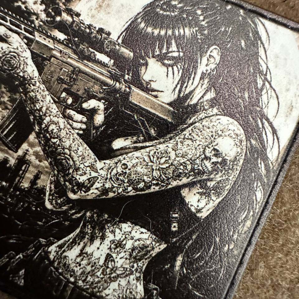 Ukrainian Morale Patch "Huntress" Hook and Loop Backing PVC