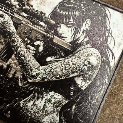 Ukrainian Morale Patch "Huntress" Hook and Loop Backing PVC