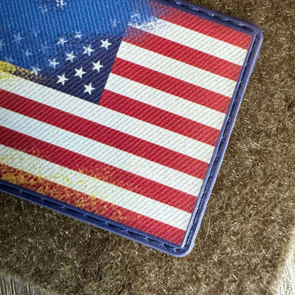 Ukrainischer Moral-Patch * 3 Stück USA + Ukraine Flagge Taktischer Abzeichenhaken Textil