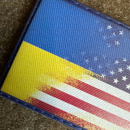 Ukrainischer Moral-Patch * 3 Stück USA + Ukraine Flagge Taktischer Abzeichenhaken Textil