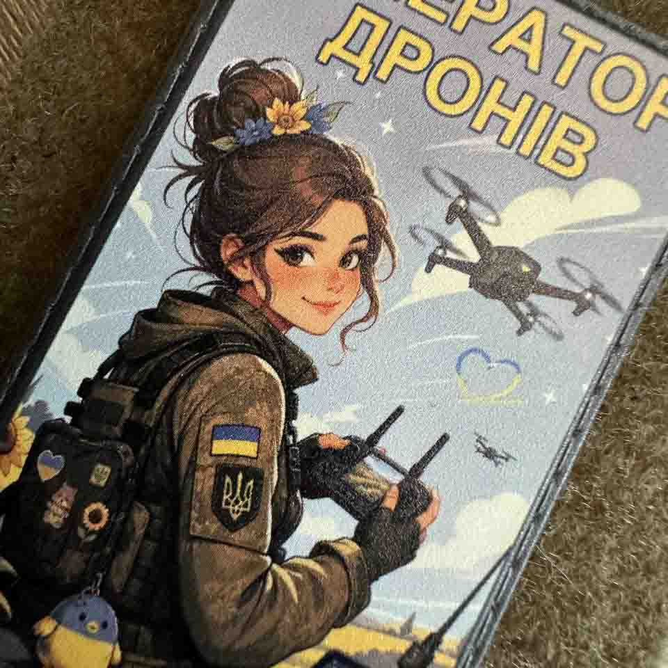 Ukrainian Morale Patch "Girl Drone Operator" Hook and Loop Backing PVC