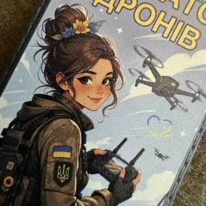 Ukrainian Morale Patch "Girl Drone Operator" Hook and Loop Backing PVC