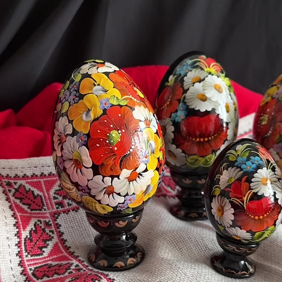 Petrykivka Wooden Easter Egg