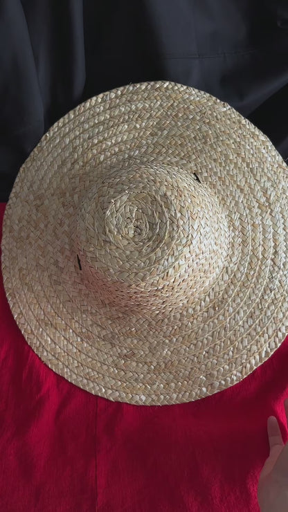 Ukrainian Traditional Summer Headwear Authentic Handcrafted Straw Hat "Bryl"💙💛