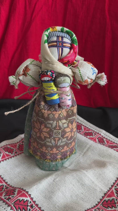 Ukrainian Authors Motanka "Mother & Children" Handmade Doll 28 cm (11.02 in)
