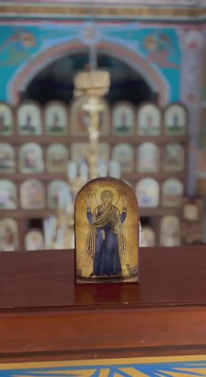 Ukrainian Icon: Mother of God Oranta, Holy Sophia Kyiv (6.3x4 in Wood Reproduction)