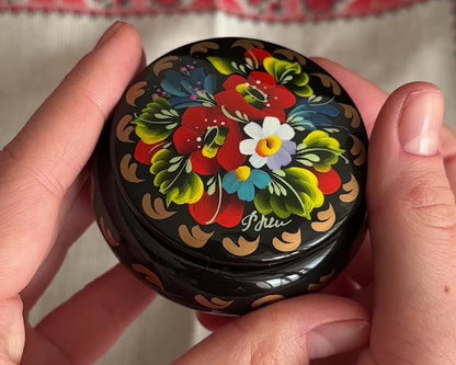 Ukrainian Wooden Boxes with Petrykivka Handmade Painting