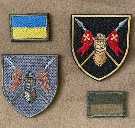 Ukrainian Morale Patch 5th Separate Tank Brigade Tactical Badge Hook * 4 pcs