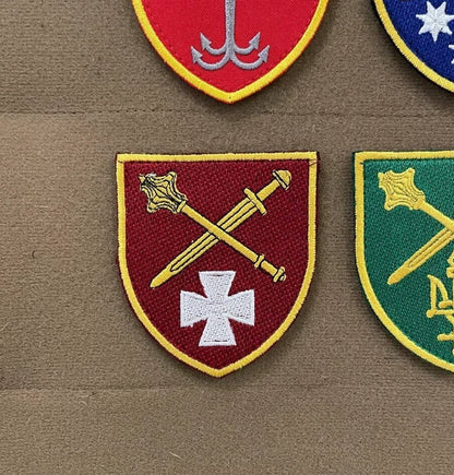 Ukrainian Army Patches Land Forces Command Tactical Badge Hook Set * 4 pcs