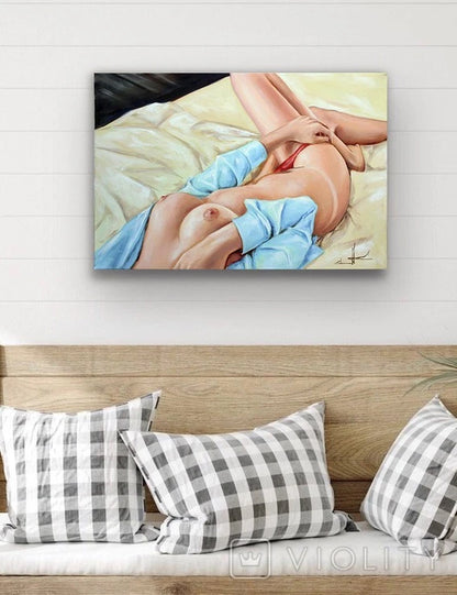 Ukrainian Art Painting Oil Canvas "Hot Day” 2025,  Frame American Box