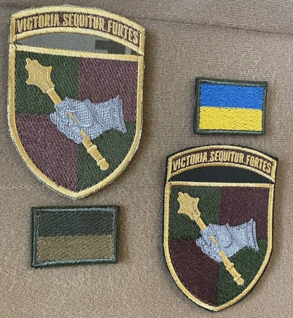Ukrainian Army Morale Patch Land Forces Command Tactical Badge Hook * 4 pcs