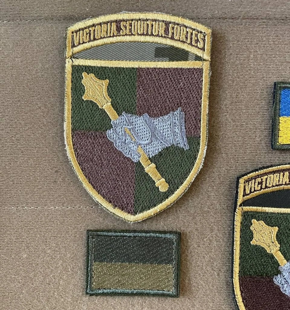 Ukrainian Army Morale Patch Land Forces Command Tactical Badge Hook * 4 pcs