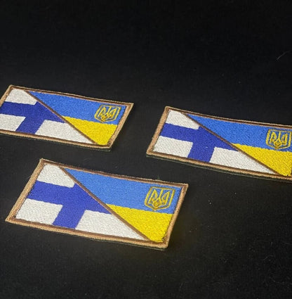 Ukrainian Morale Patch * 3 Pcs Finland + Ukraine Flag Tactical Badge Hook