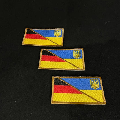 Ukrainian Morale Patch * 3 Pcs Ukraine+Germany Flag Tactical Badge Hook 