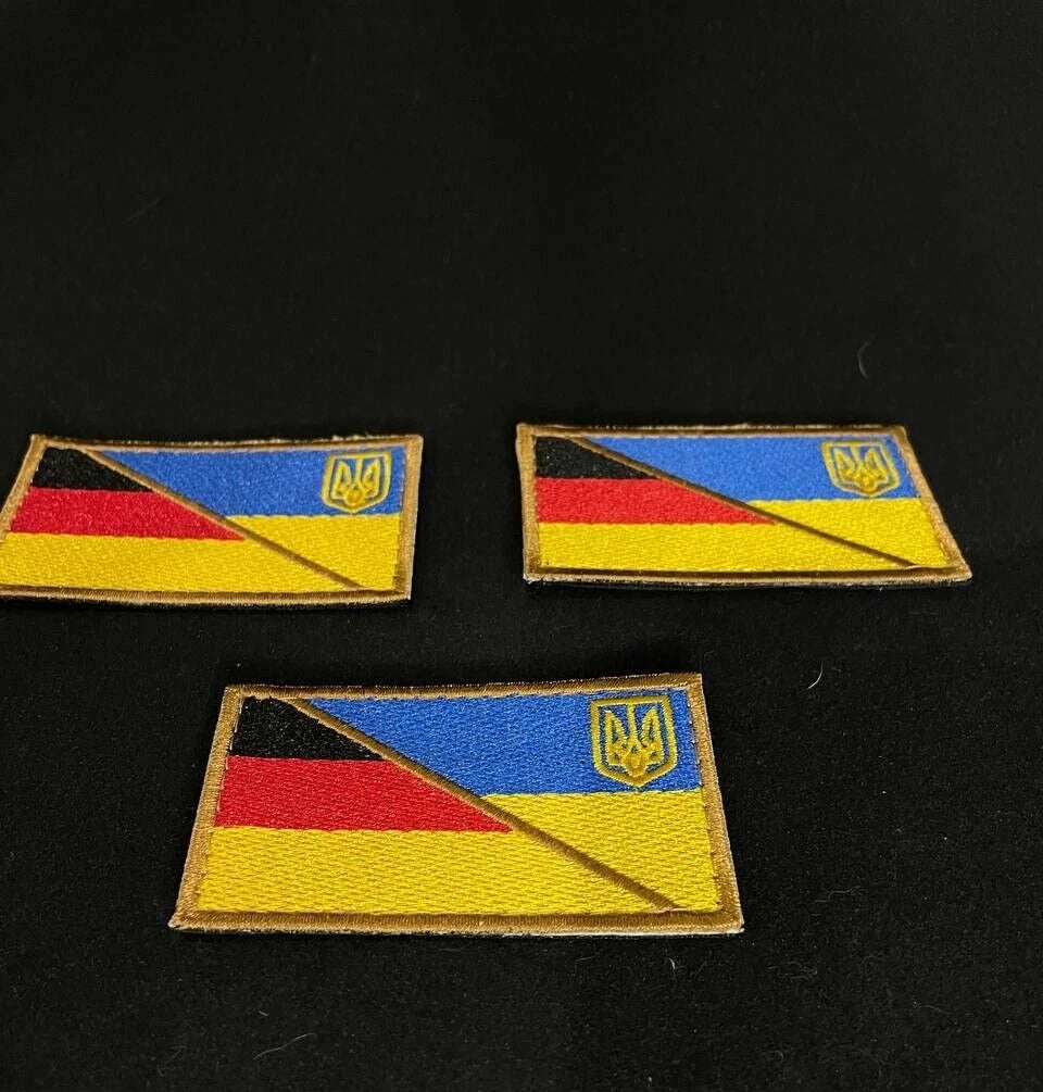 Ukrainian Morale Patch * 3 Pcs Ukraine+Germany Flag Tactical Badge Hook 