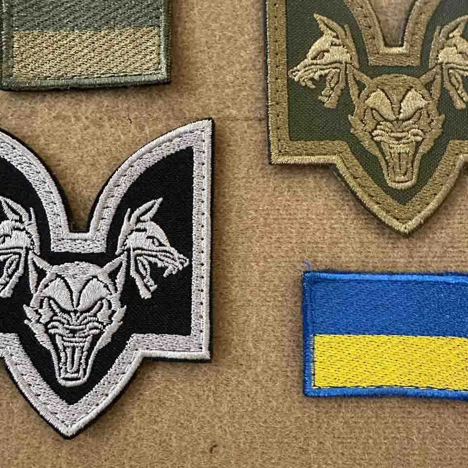 Ukrainian Morale Patch "1st Mechanized Battalion Da Vinci Wolves" Badge Hook 4pcs