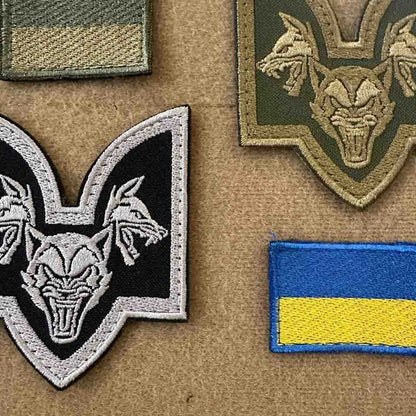 Ukrainian Morale Patch "1st Mechanized Battalion Da Vinci Wolves" Badge Hook 4pcs