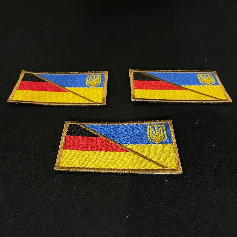 Ukrainian Morale Patch * 3 Pcs Ukraine+Germany Flag Tactical Badge Hook 