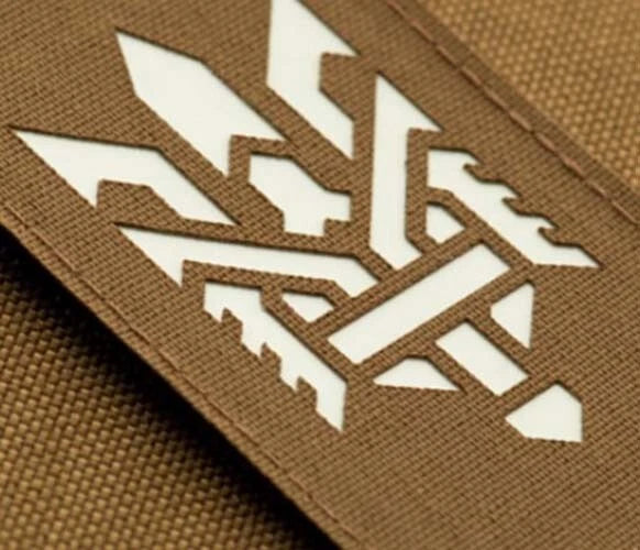 Ukrainian Morale Patch Trident Laser Cut Vertical Coyote Tactical Badge Hook