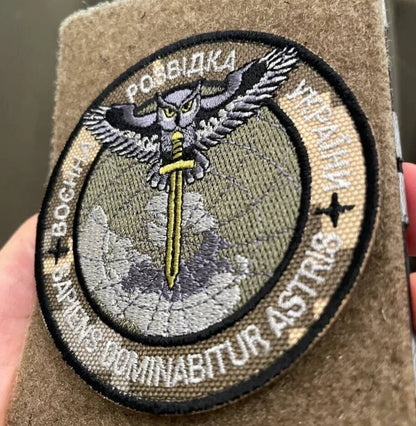 Ukrainian Morale Velcro Patche Militare Intelligence of Ukraine Badge Hook Textile