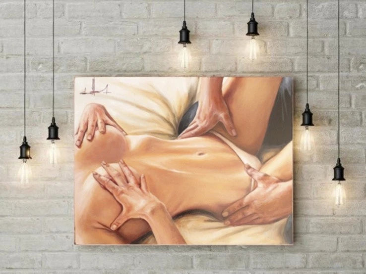 Ukrainian Art Nude Painting Oil Hardboard "In the Morning” 2025 Modern Frame