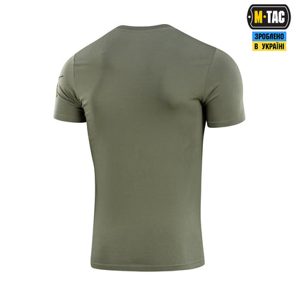 T-shirt noir ukrainien orné du trident blanc, emblème national de l'Ukraine.